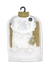Baby Boys and Girls Our Wonderful World 5 Pc Layette Gift Set in Mesh Bag