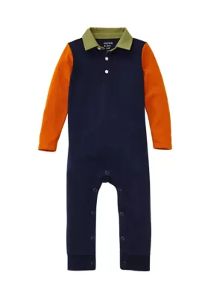 Baby Boys Color Block Sleeve Jumpsuit