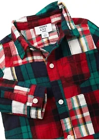 Baby Boys Mixed Woven Printed Pajama Set