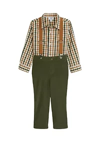 Baby Boys Woven Suspender Set