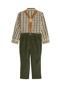 Baby Boys Woven Suspender Set