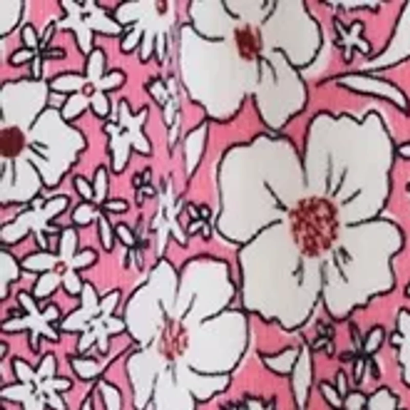 Baby Girls Printed Corduroy Overalls and Top Set