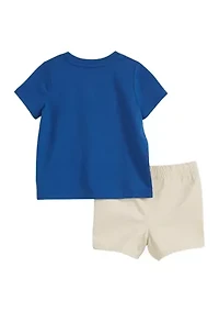 Baby Boys Short Sleeve Appliqué Graphic Set