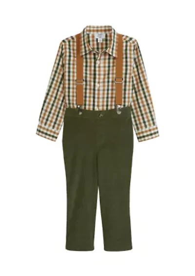 Toddler Boys Woven Suspender Set