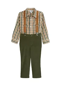 Toddler Boys Woven Suspender Set