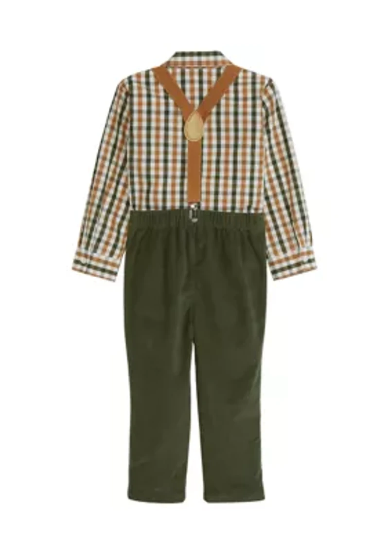 Toddler Boys Woven Suspender Set