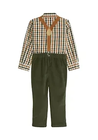 Toddler Boys Woven Suspender Set