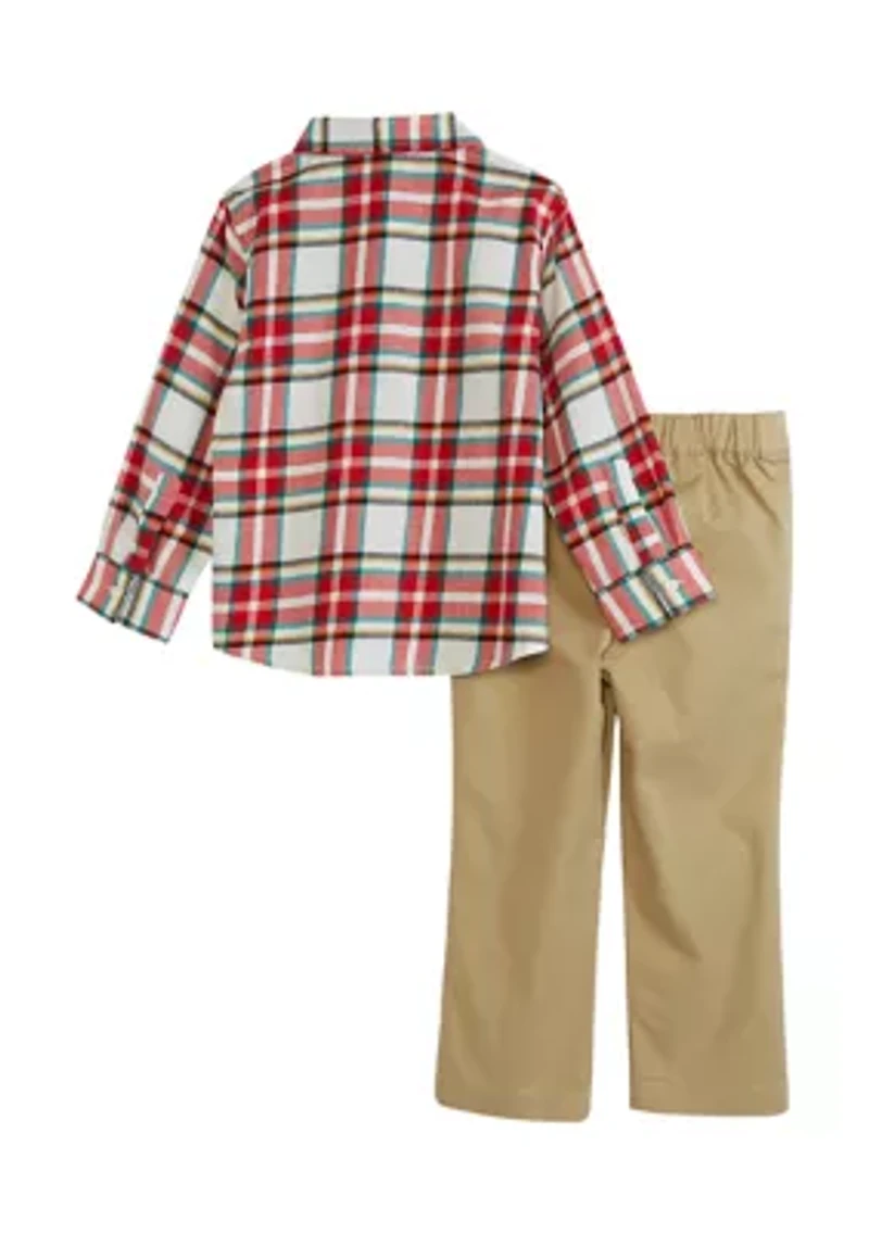 Toddler Boys Yarn Dyed Button Down Set
