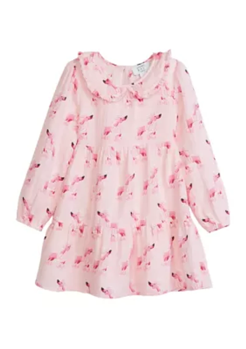 Toddler Girls Woven Printed Ruffle Dress