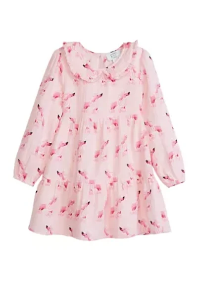 Toddler Girls Woven Printed Ruffle Dress