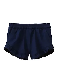 Toddler Girls Stretch Twill Ruffle Shorts