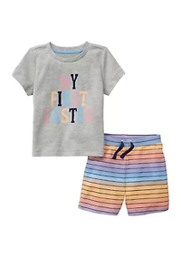 Baby Easter T-Shirt and Striped Shorts Set