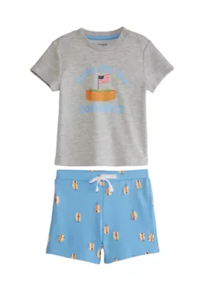 Baby Girls Short Sleeve Graphic T-Shirt Set