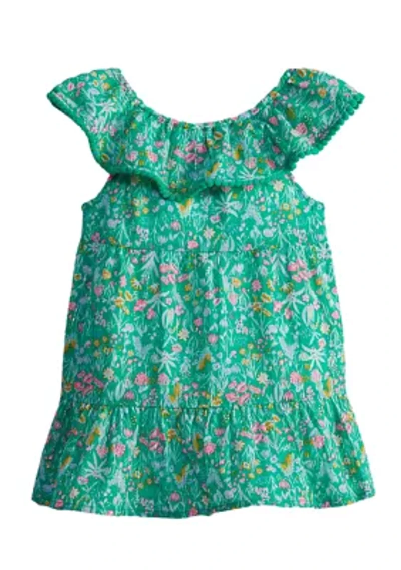 Toddler Girls Floral Ruffle Dress