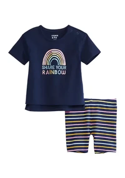 Baby Girls Short Sleeve Terry Set