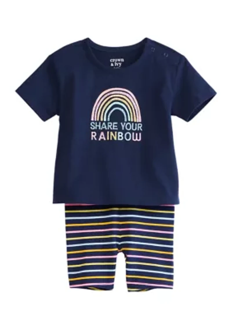 Baby Girls Short Sleeve Terry Set