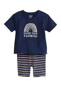 Baby Girls Short Sleeve Terry Set