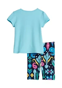 Baby Girls Short Sleeve Alpaca Shirt and Pants Set