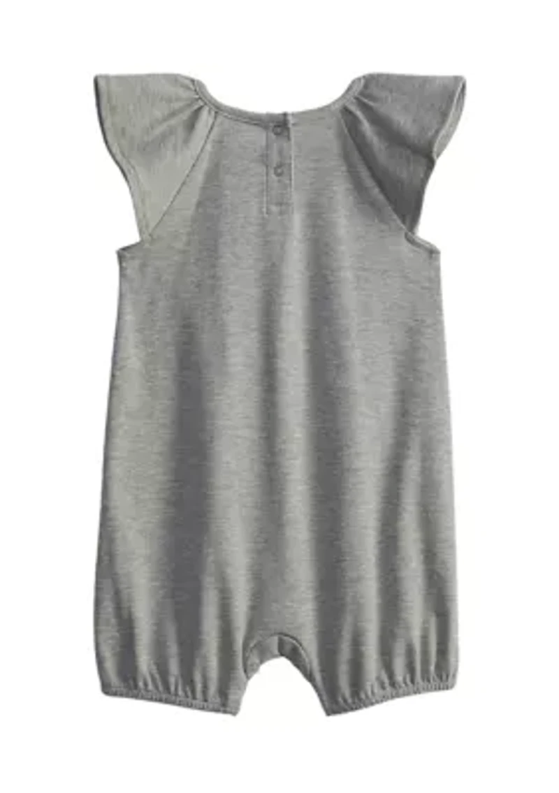 Baby Girls Flutter Sleeve Graphic One-Piece Playsuit