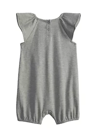 Baby Girls Flutter Sleeve Graphic One-Piece Playsuit