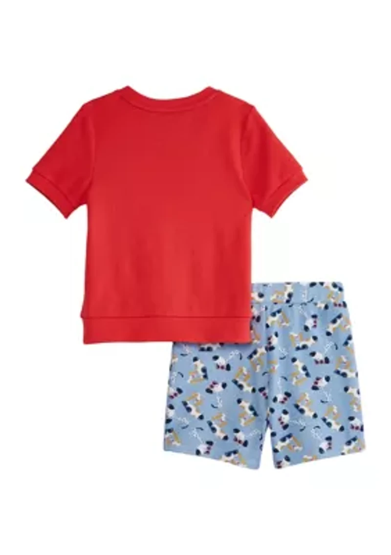 Toddler Boys Short Sleeve Terry Shorts Set