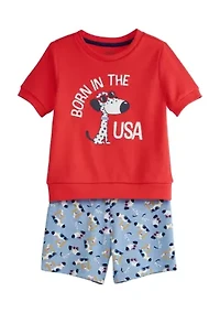 Toddler Boys Short Sleeve Terry Shorts Set