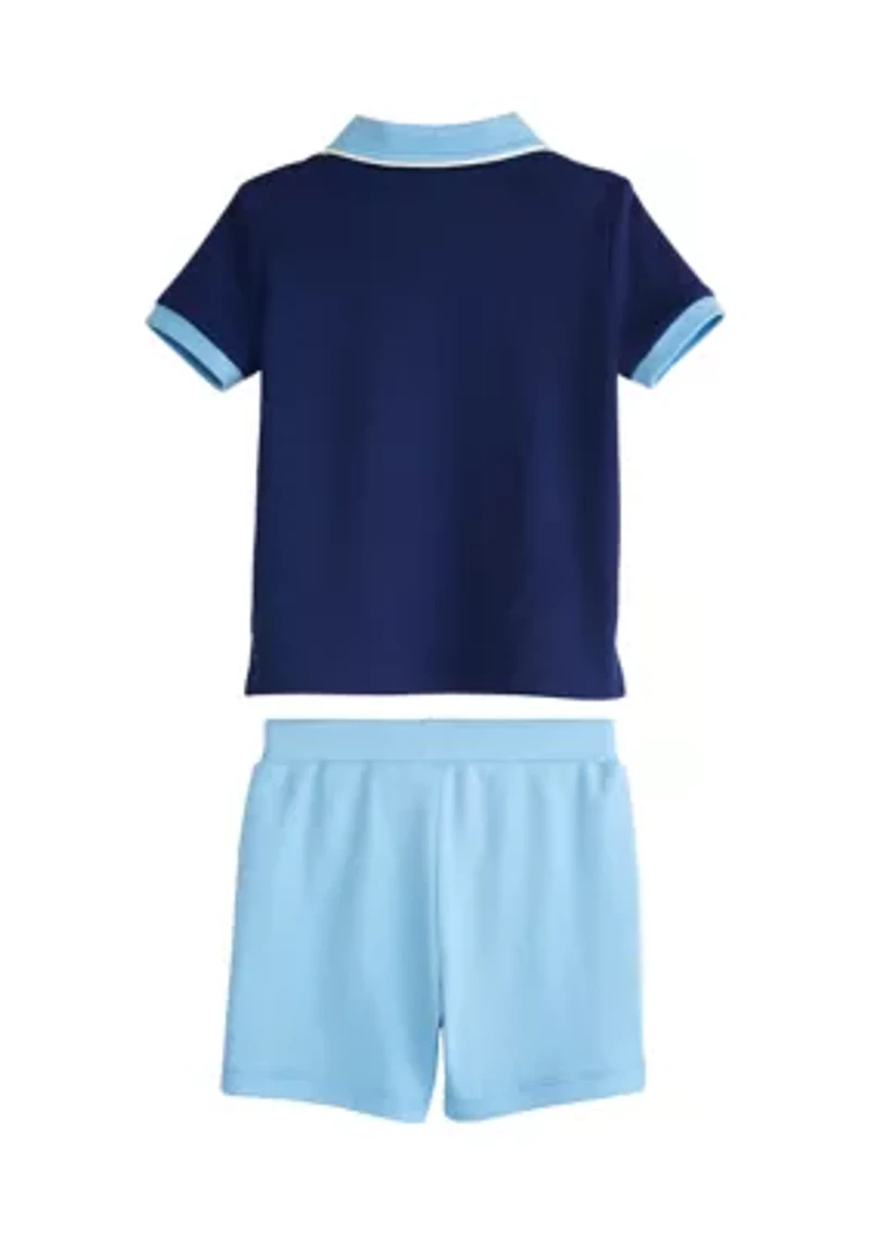 Toddler Boys Short Sleeve Polo Shirt and Shorts Set