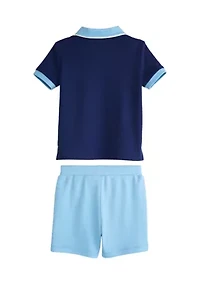 Toddler Boys Short Sleeve Polo Shirt and Shorts Set