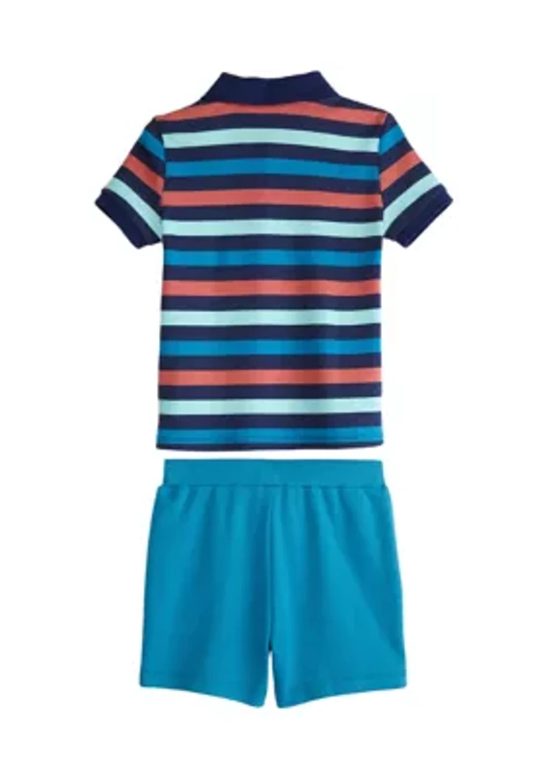 Toddler Boys Short Sleeve Polo Shirt and Shorts Set