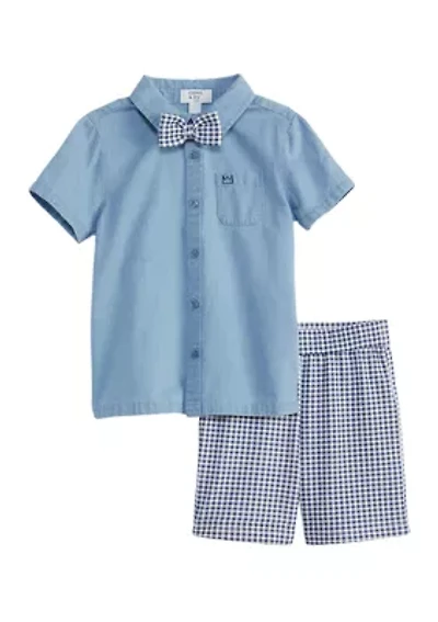 Toddler Boys Chambray Shirt Set