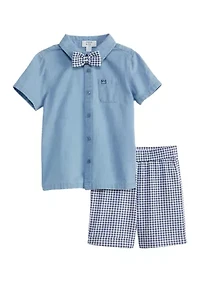 Toddler Boys Chambray Shirt Set