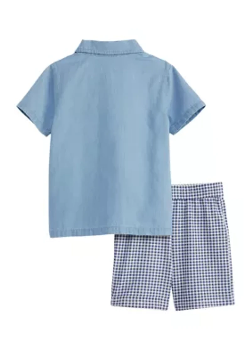 Toddler Boys Chambray Shirt Set
