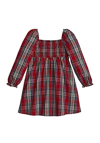 Baby Girls Cotton Plaid Smocked Dress