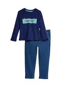 Toddler Boys Long Sleeve Graphic T-Shirt and Pants Set