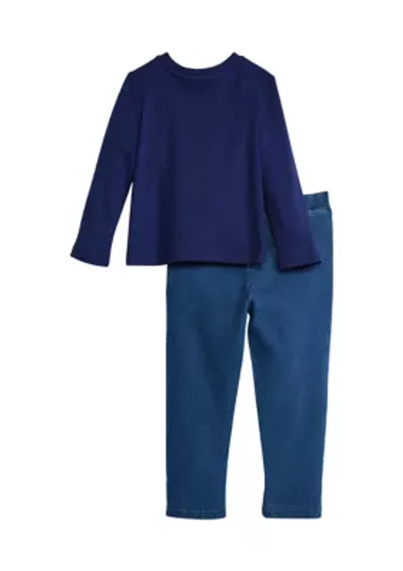 Toddler Boys Long Sleeve Graphic T-Shirt and Pants Set