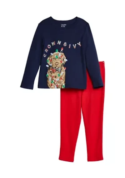 Toddler Boys Holiday Dog Set