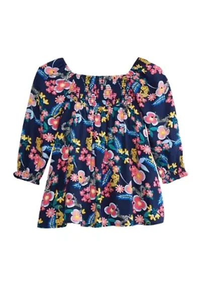 Toddler Girls Long Sleeve Peasant Dress