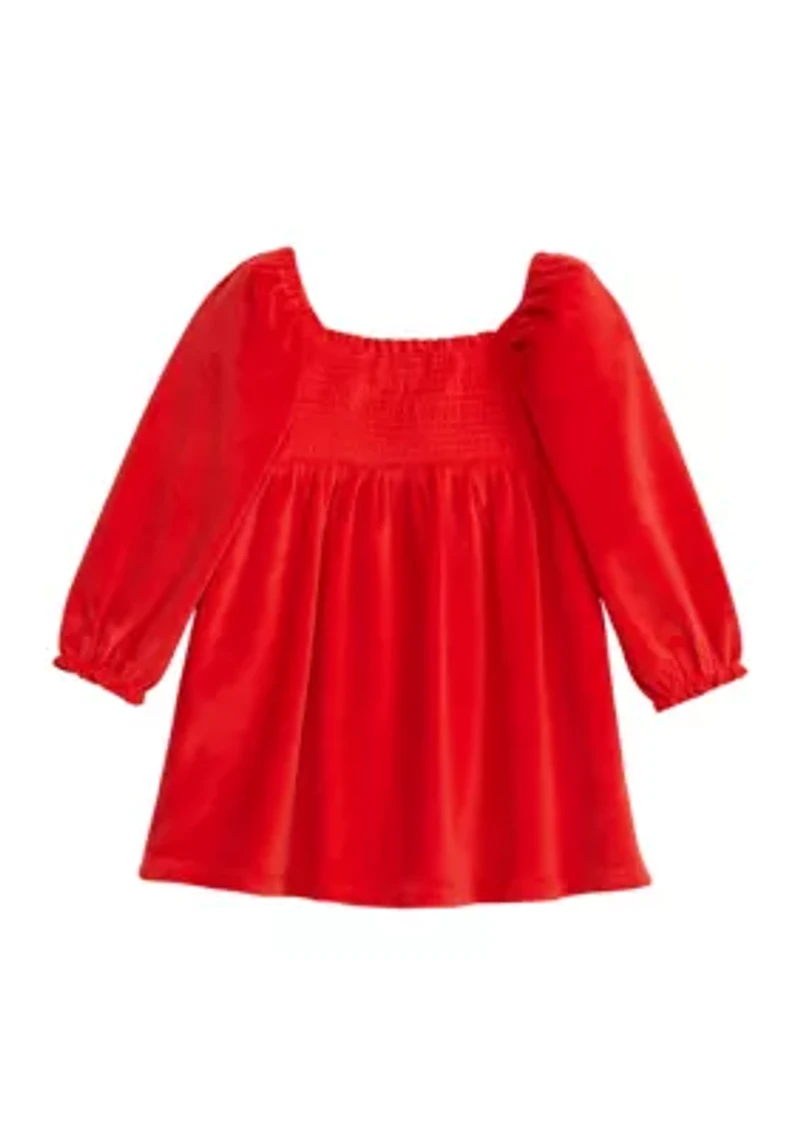 Toddler Girls Knit Velour Top
