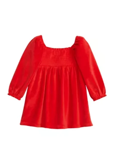 Toddler Girls Knit Velour Top