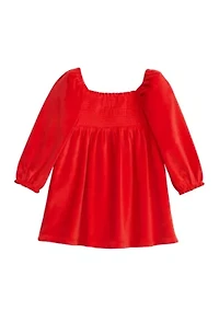Toddler Girls Knit Velour Top