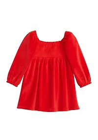 Toddler Girls Knit Velour Top