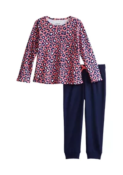 Toddler Girls Long Ruffle Sleeve Animal Set