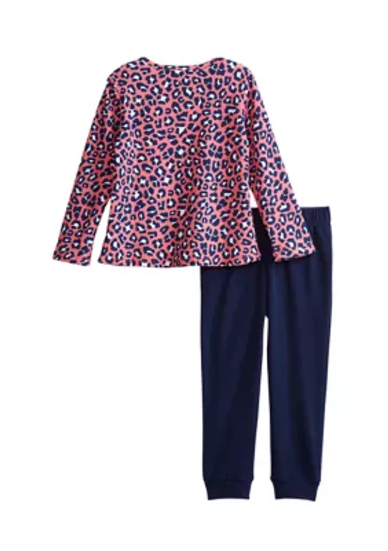 Toddler Girls Long Ruffle Sleeve Animal Set