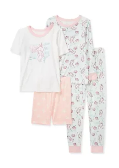 Toddler Girls Seahorse Pajama Set of 2