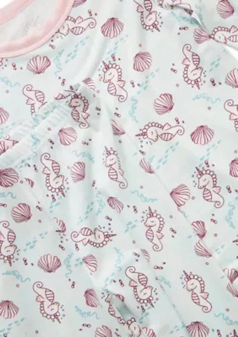 Toddler Girls Seahorse Pajama Set of 2