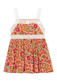 Baby Girls Floral Lace Trim Tank