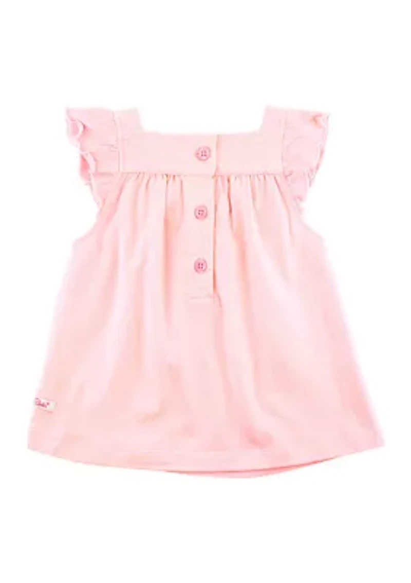 Toddler Girls Pink Square Neck Top