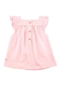 Toddler Girls Pink Square Neck Top