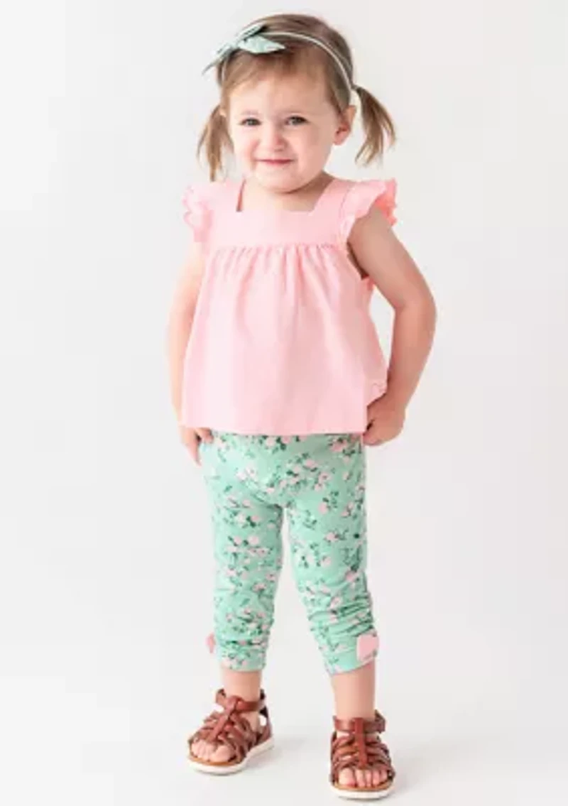 Toddler Girls Pink Square Neck Top