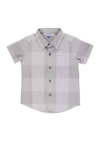 Toddler Boys Plaid Short Sleeve Button Down Shirt